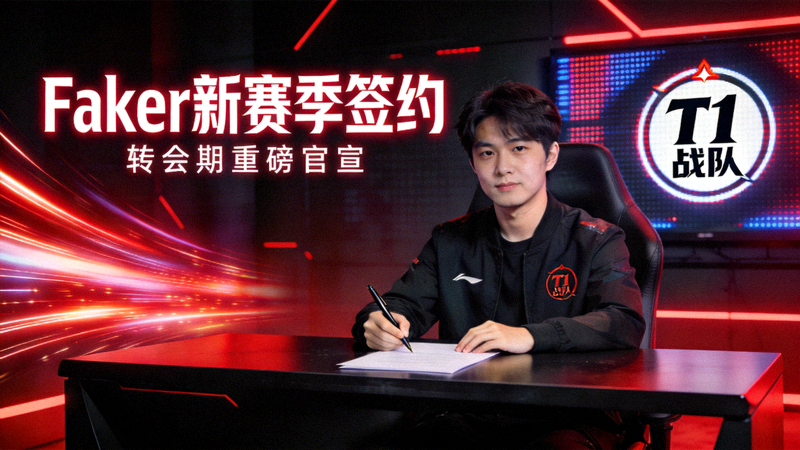 电竞转会期明星选手Faker签约动态短视频封面